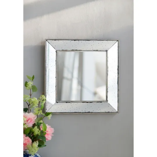 Kirkland's Home Antique Silver Glass Square Frame Mirror- Decorative Mirrors