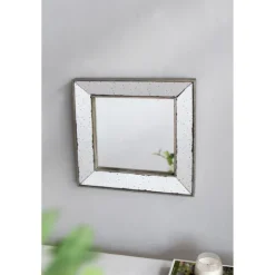 Kirkland's Home Antique Silver Glass Square Frame Mirror- Decorative Mirrors