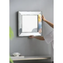 Kirkland's Home Antique Silver Glass Square Frame Mirror- Decorative Mirrors
