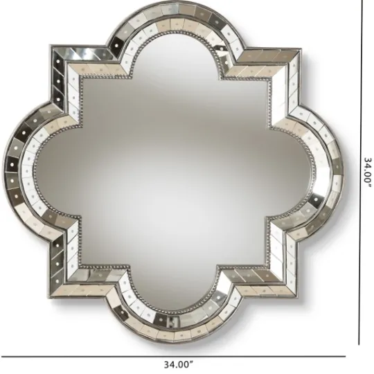 Kirkland's Home Antique Silver Quatrefoil Frame Wall Mirror- Decorative Mirrors