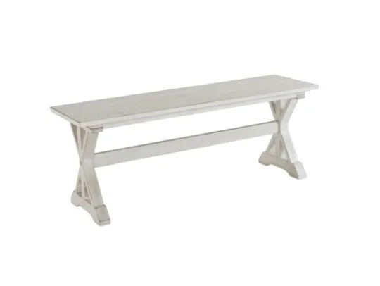 Kirkland's Home Antique Washed Wood Dining Bench- Benches & Ottomans