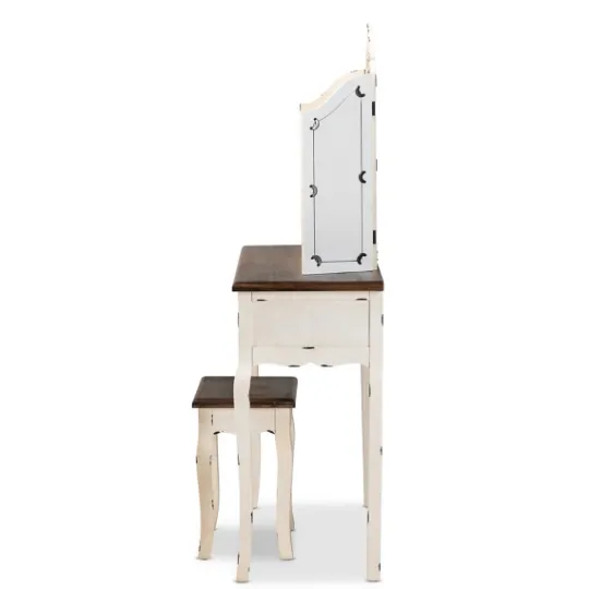 Kirkland's Home Antique White And Walnut 2-Pc. Vanity Set- Armoires