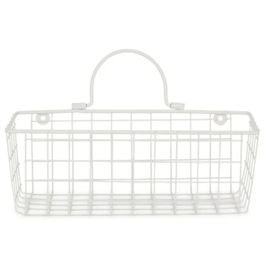 Kirkland's Home Antique White 2-Pc. Long Wire Basket Set, 11 In.- Wall Storage