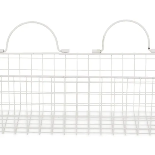 Kirkland's Home Antique White 2-Pc. Long Wire Basket Set, 17 In.- Wall Storage