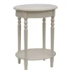 Kirkland's Home Antique White Simplicity Oval Side Table- Nightstands