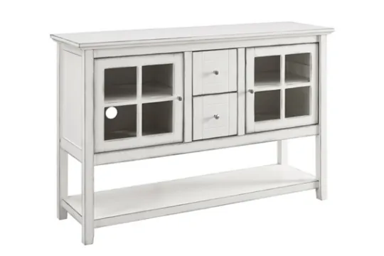 Kirkland's Home Antique White Wood Tv Stand Console Table- Console Tables