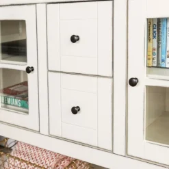 Kirkland's Home Antique White Wood Tv Stand Console Table- Console Tables