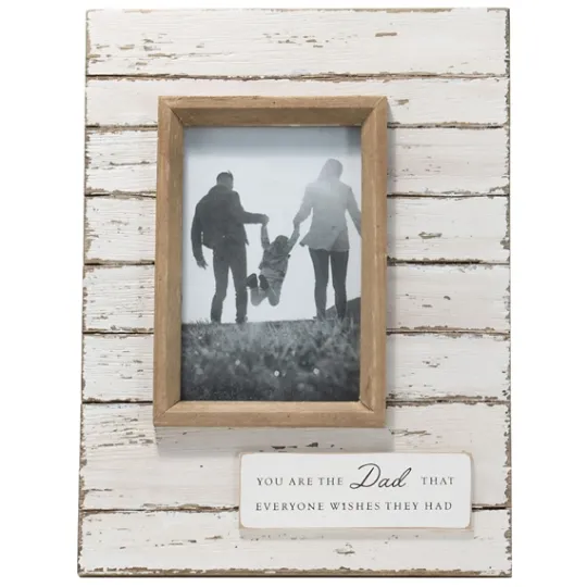 Kirkland's Home Antique White Wooden Dad Picture Frame- Picture Frames