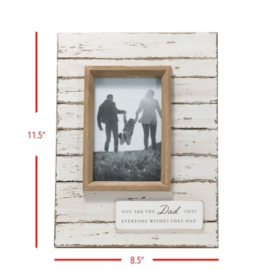 Kirkland's Home Antique White Wooden Dad Picture Frame- Picture Frames