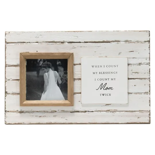 Kirkland's Home Antique White Wooden Mom Picture Frame- Picture Frames