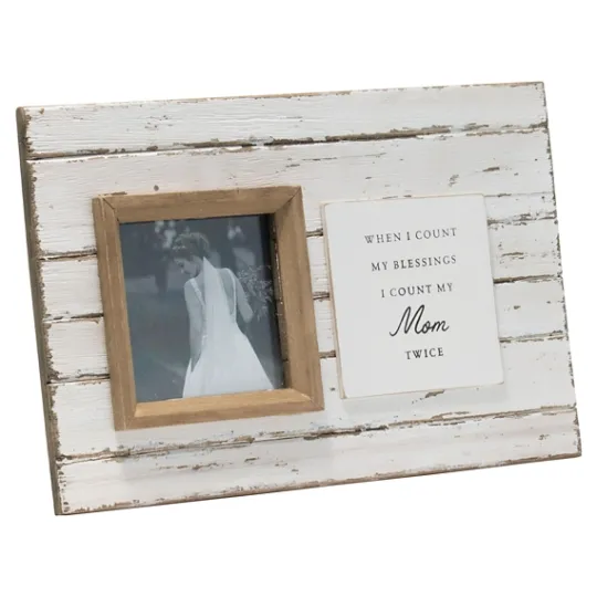 Kirkland's Home Antique White Wooden Mom Picture Frame- Picture Frames