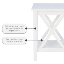 Kirkland's Home Antique White X Side Frame Accent Table- Accent & End Tables
