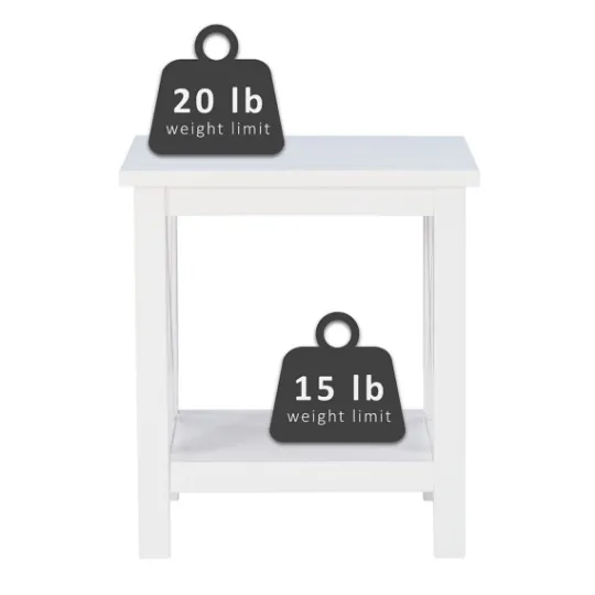 Kirkland's Home Antique White X Side Frame Accent Table- Accent & End Tables