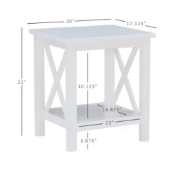 Kirkland's Home Antique White X Side Frame Accent Table- Accent & End Tables