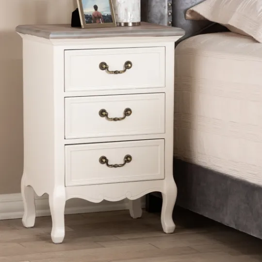 Kirkland's Home Antique Wooden 3-Drawer Nightstand- Nightstands