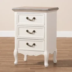 Kirkland's Home Antique Wooden 3-Drawer Nightstand- Nightstands