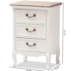 Kirkland's Home Antique Wooden 3-Drawer Nightstand- Nightstands