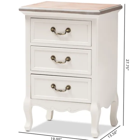 Kirkland's Home Antique Wooden 3-Drawer Nightstand- Nightstands