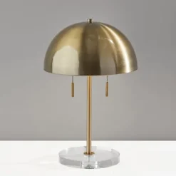 Kirkland's Home Antiqued Brass Dome Shade Table Lamp- Table Lamps