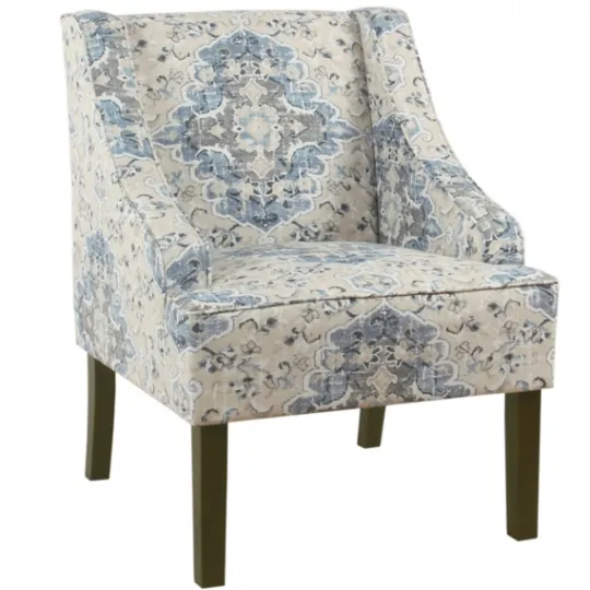 Kirkland's Home Antiqued Medallion Swoop Arm Accent Chair- Accent Chairs