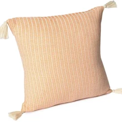 Kirkland's Home Apricot Trapeze Organic Cotton Throw Pillow- Pillows