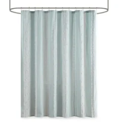 Kirkland's Home Aqua Cotton Jacquard Shower Curtain- Shower Curtains