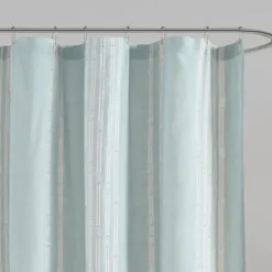 Kirkland's Home Aqua Cotton Jacquard Shower Curtain- Shower Curtains