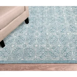Kirkland's Home Aqua Embellished Indoor/Outdoor Area Rug, 3X4- Outdoor Rugs