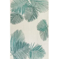 Kirkland's Home Aqua Forest Leaf Indoor/Outdoor Area Rug, 6X9- Outdoor Rugs
