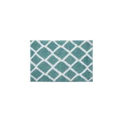 Kirkland's Home Aqua Geometric Pattern Reversible Bath Mat, 34 In- Bathroom Rugs