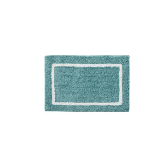 Kirkland's Home Aqua Geometric Pattern Reversible Bath Mat, 34 In- Bathroom Rugs