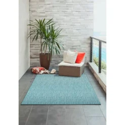 Kirkland's Home Aqua Intertwine Indoor/Outdoorr Area Rug, 6X9- Outdoor Rugs