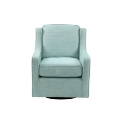 Kirkland's Home Aqua Upholstered Swivel Accent Chair- Accent Chairs