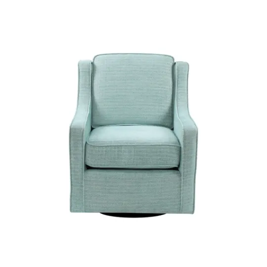Kirkland's Home Aqua Upholstered Swivel Accent Chair- Accent Chairs