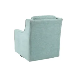 Kirkland's Home Aqua Upholstered Swivel Accent Chair- Accent Chairs
