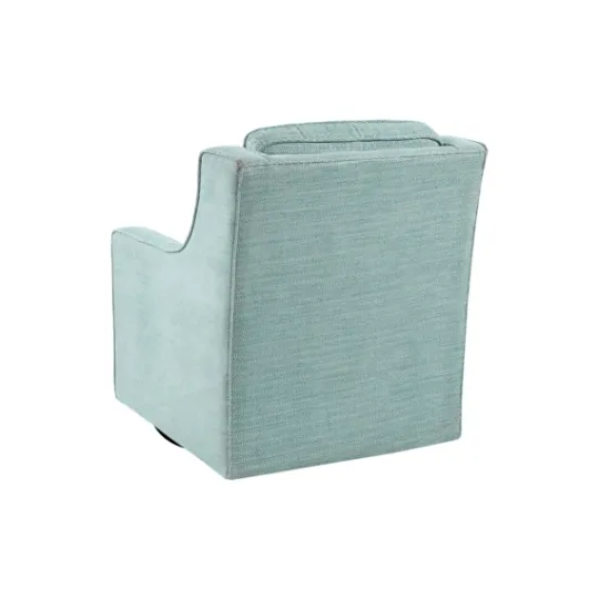 Kirkland's Home Aqua Upholstered Swivel Accent Chair- Accent Chairs