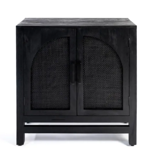 Kirkland's Home Arch Cane And Wood Cabinet- Cabinets & Sideboards