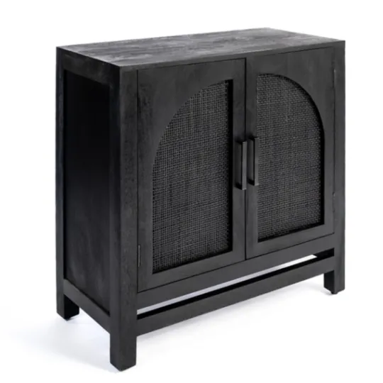 Kirkland's Home Arch Cane And Wood Cabinet- Cabinets & Sideboards