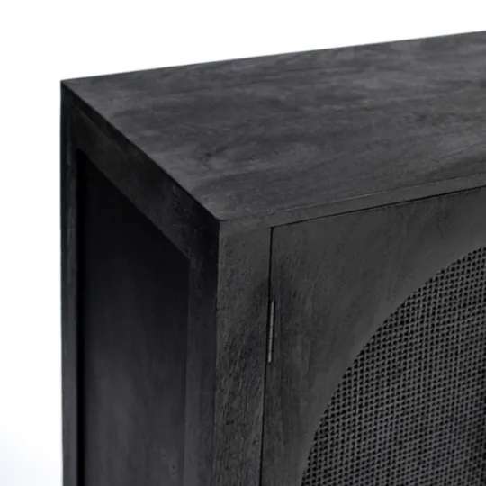 Kirkland's Home Arch Cane And Wood Cabinet- Cabinets & Sideboards