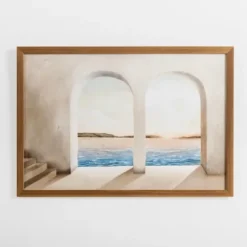 Kirkland's Home Arched Coastal Viewpoint Framed Art Print- Framed Art