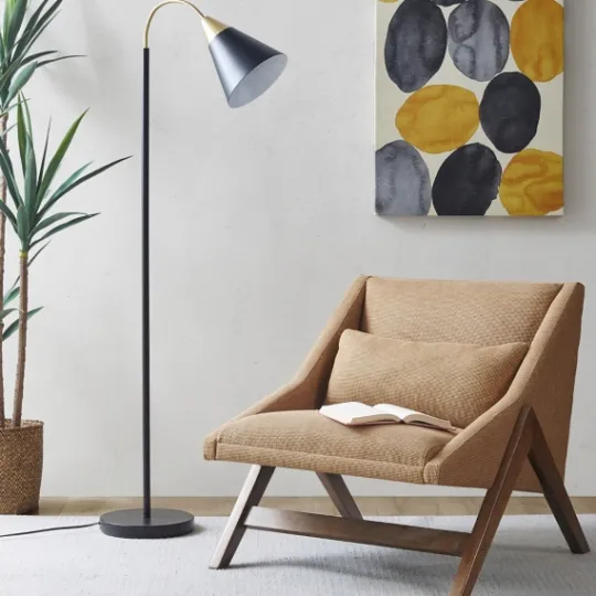 Kirkland's Home Arched Cone Shade Floor Lamp- Floor Lamps