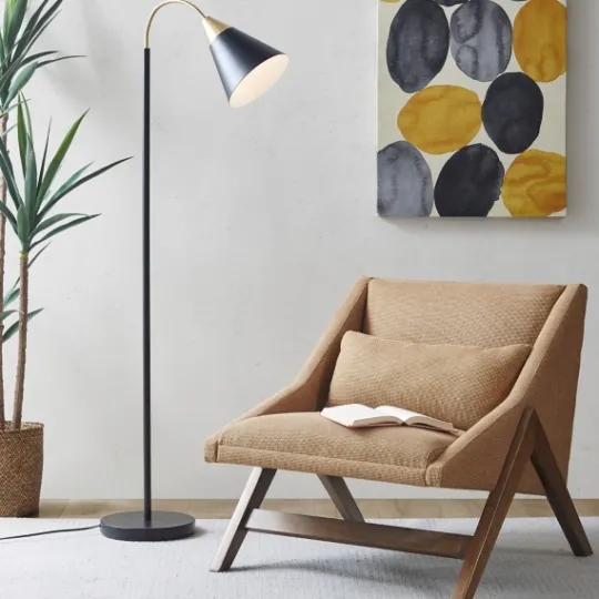 Kirkland's Home Arched Cone Shade Floor Lamp- Floor Lamps