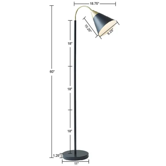 Kirkland's Home Arched Cone Shade Floor Lamp- Floor Lamps