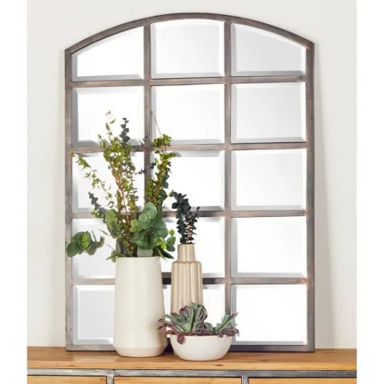 Kirkland's Home Arched Windowpane Wall Mirror- Decorative Mirrors