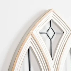 Kirkland's Home Arched Wood And Metal Geometric Wall Plaque- Wall Plaques