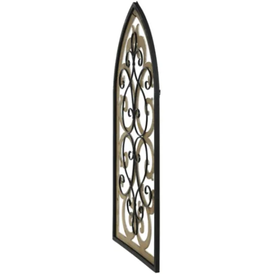 Kirkland's Home Arched Wood And Metal Layered Scroll Wall Plaque- Wall Plaques