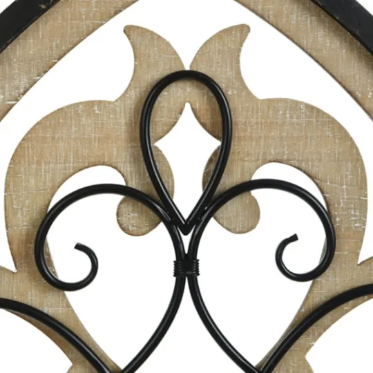 Kirkland's Home Arched Wood And Metal Layered Scroll Wall Plaque- Wall Plaques