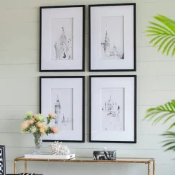 Kirkland's Home Architectural Drawings Framed Art Prints, Set Of 4- Framed Art