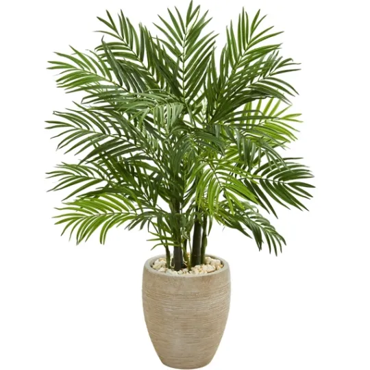Kirkland's Home Areca Palm Tree In Sandy Planter- Trees & Topiaries