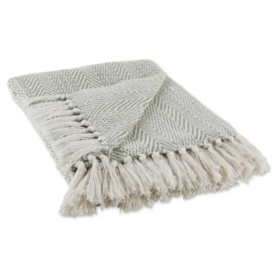 Kirkland's Home Artichoke Herringbone Fringe Throw- Blankets & Throws